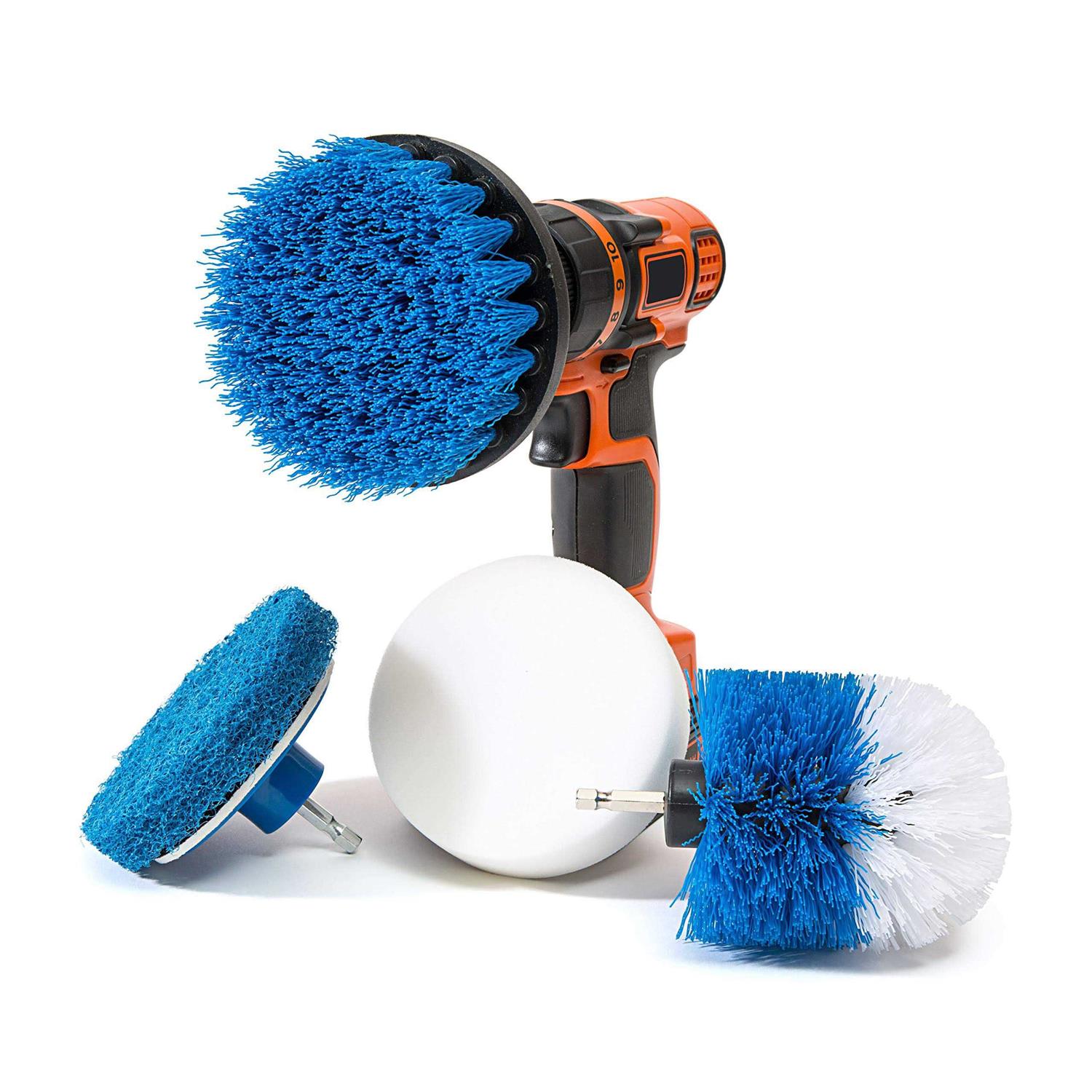 RevoClean 4 Piece Scrub Brush Power Drill Attachments-All Purpose Time Saving Kit-Perfect for Cleaning Grout