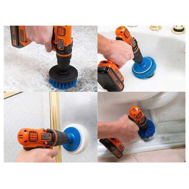 RevoClean 4 Piece Scrub Brush Power Drill Attachments-All Purpose Time Saving Kit-Perfect for Cleaning Grout - Image 2