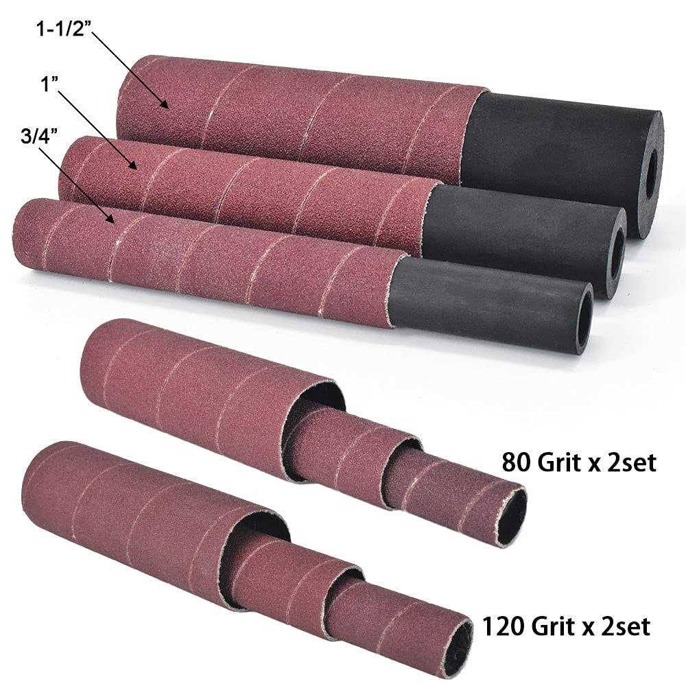 scottchen pro spindle sander adaptor 4-1/2 x 1/2 with rubber sanding drum kit od 3/4, 1, 1-1/2 and sandpaper sleeves gri - Image 5