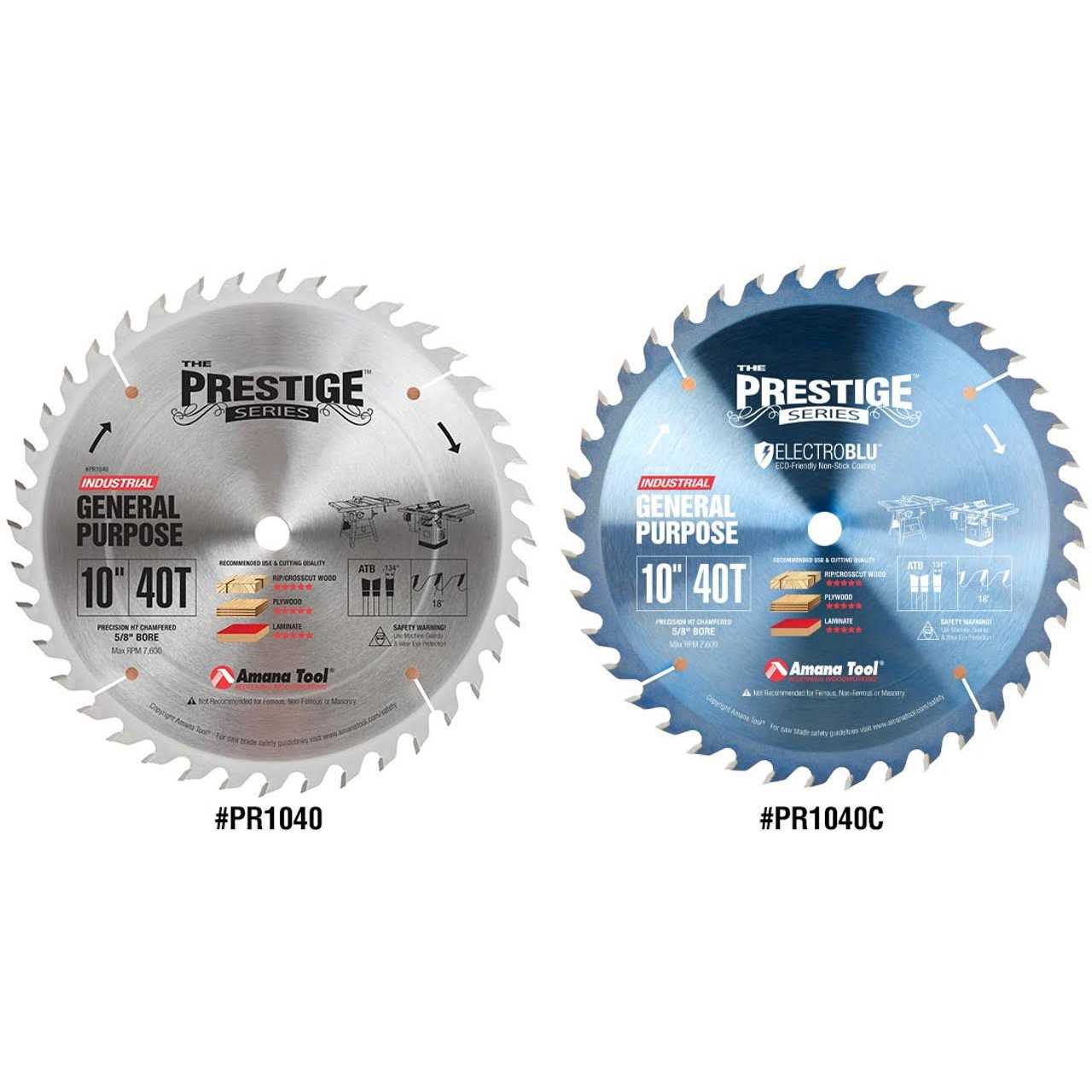 Amana PR1040C Electro-Blu Carbide Tipped Prestige 10 Inch Dia 40T ATB - Image 3