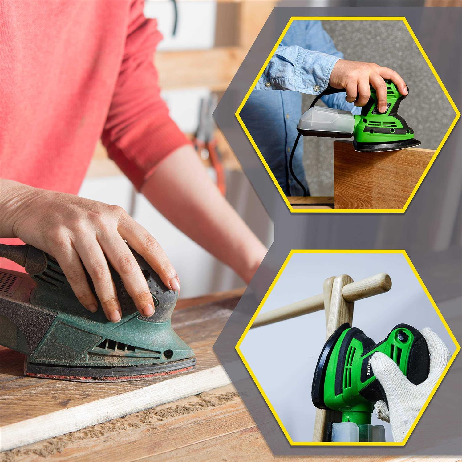 S&F stead & fast Black and Decker Sander replacement Pads 220 Grit Sandpaper 50 pcs - Image 5