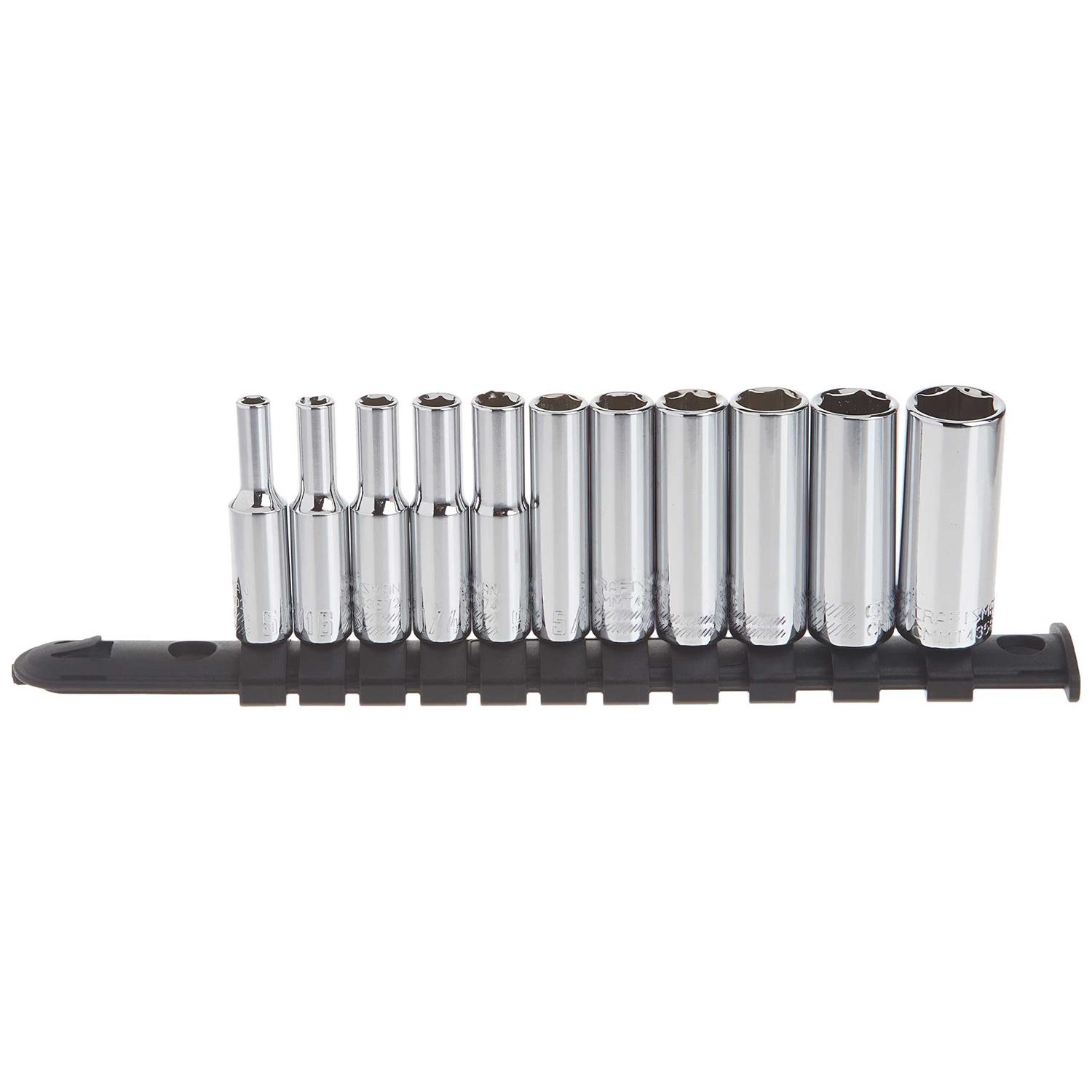 Craftsman 11 Piece 1/4 Drive SAE 6 Point Deep Socket Set - Image 4