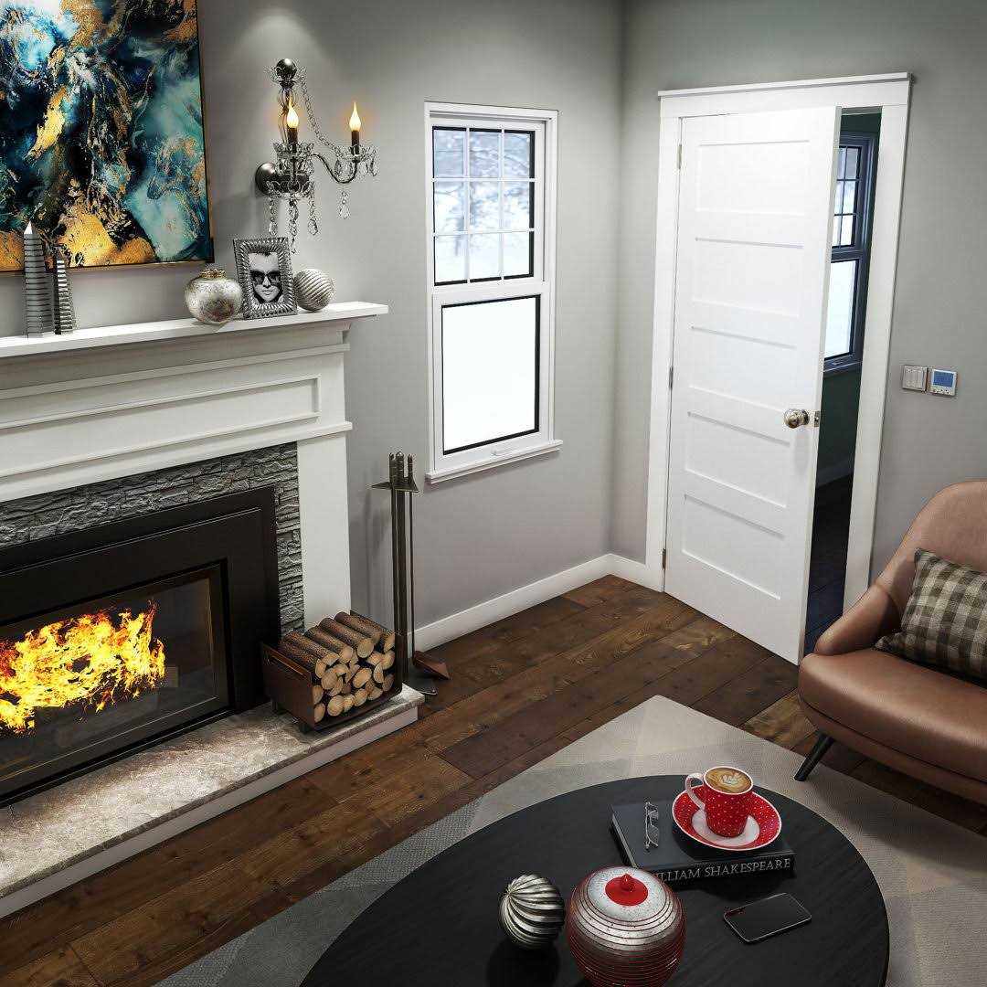 EightDoors 80 1-3/8 Shaker White Primed Solid Core Wood Interior Slab Door - Image 3