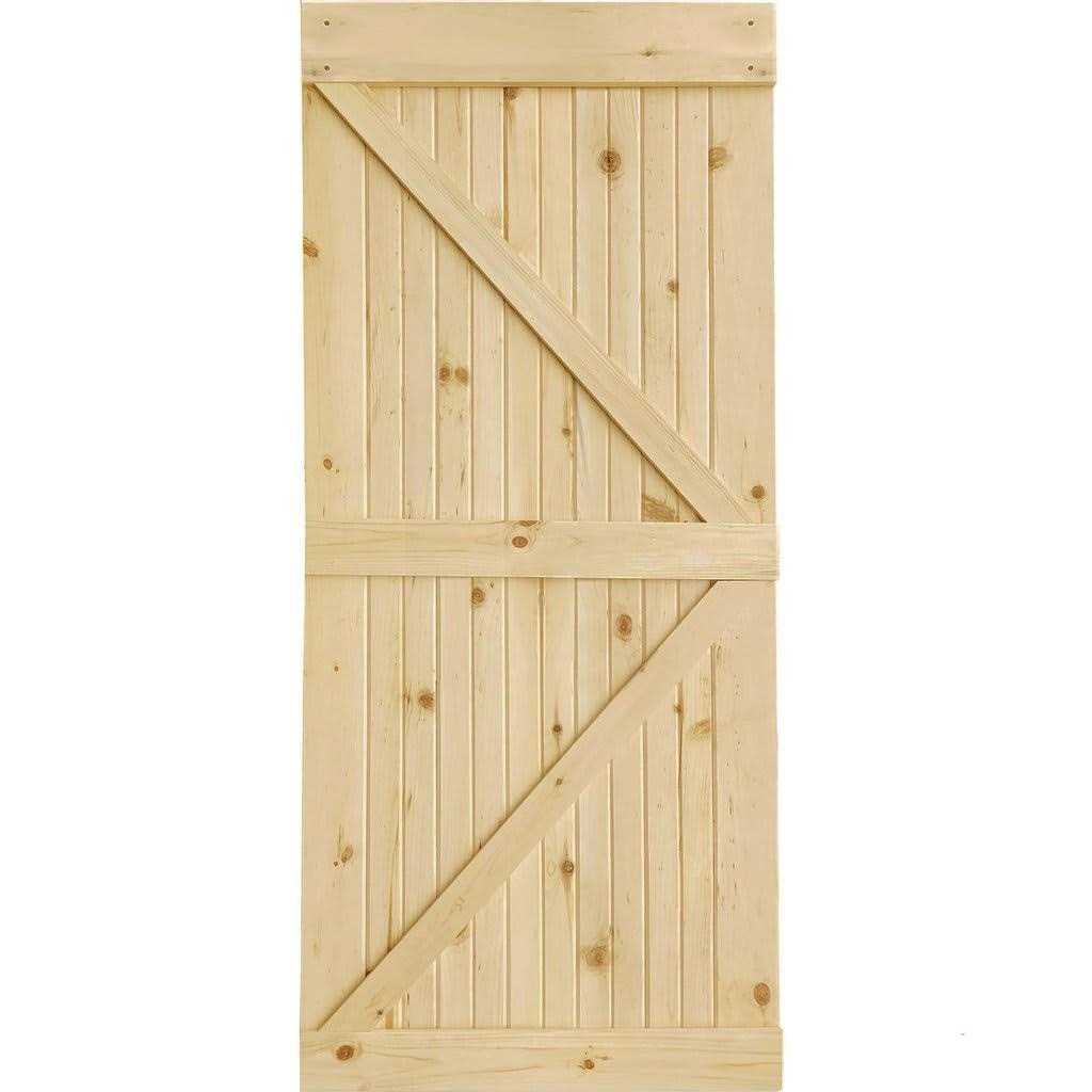 Kimberly Bay 36-in x 84-in Unfinished Pine Wood Single Barn Door - Image 4