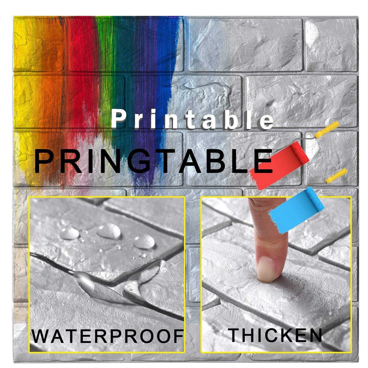 Circloophs 3d Wall Panels Stick and Peel Brick Printable Faux Paneling Self Adhesive Waterproof 3d Wallpaper Stick and Peel - Image 5