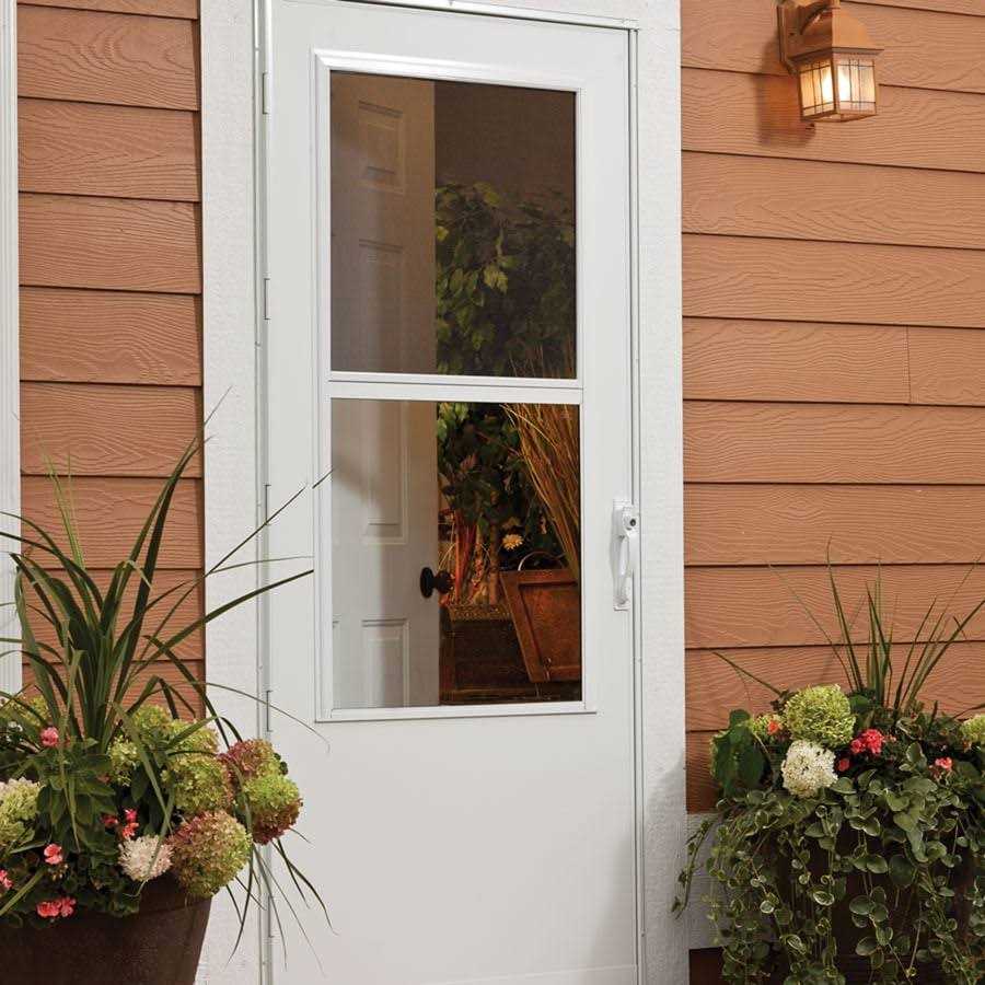 Larson West Point 36-in x 81-in Brown Mid-View Wood Core Storm Door - Image 5