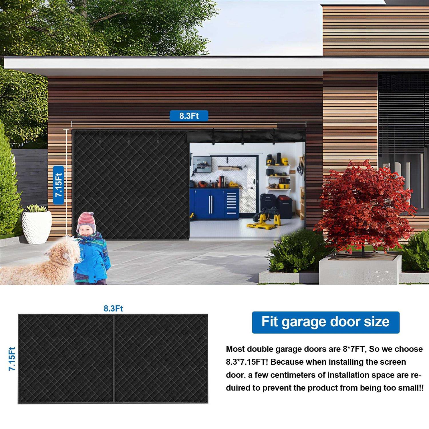 LIAMST Garage Door Screen for Winter,Garage Door Insulation Kit,magnetic Thermal Insulated Door Curtain for Garage Door - Image 4
