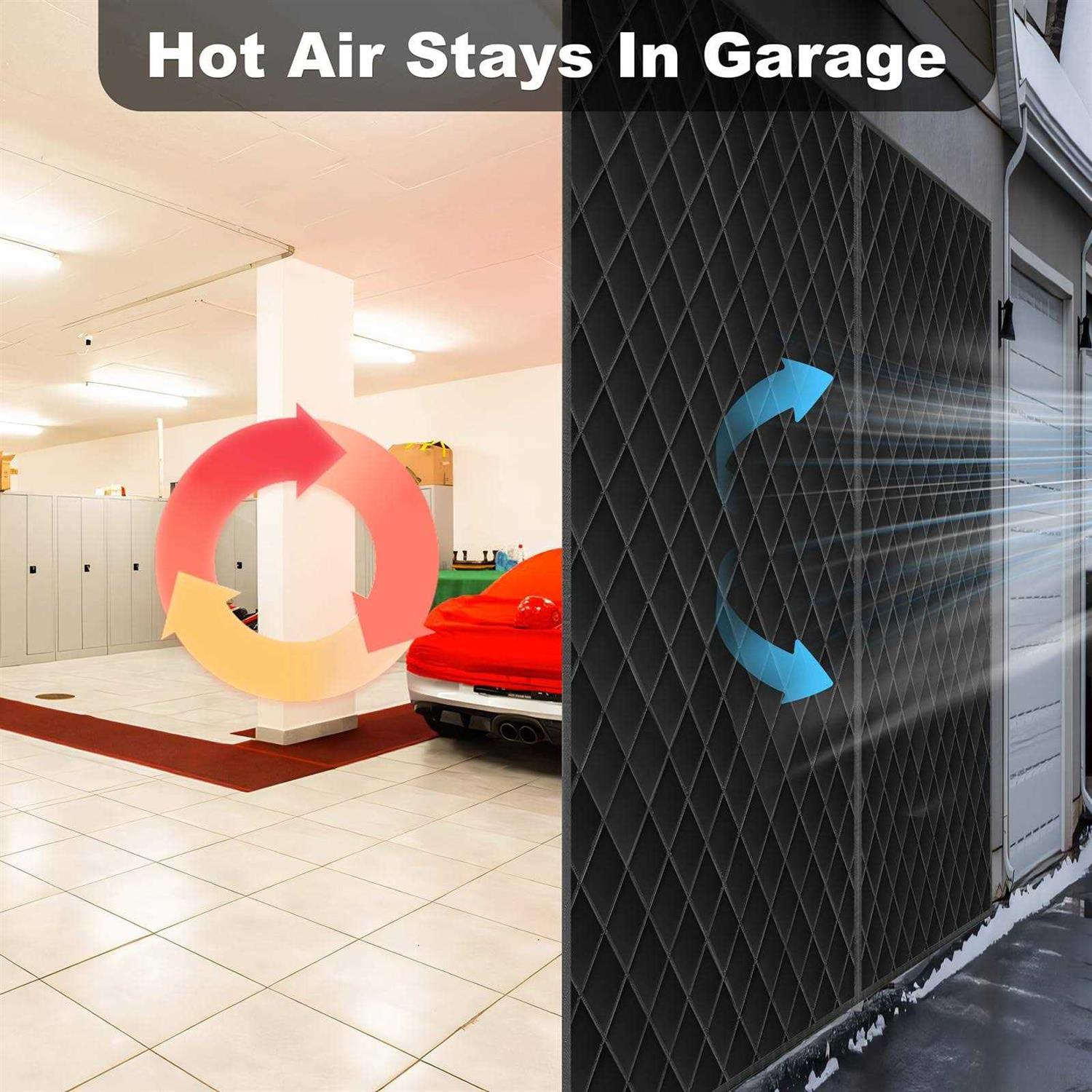 LIAMST Garage Door Screen for Winter,Garage Door Insulation Kit,magnetic Thermal Insulated Door Curtain for Garage Door - Image 3