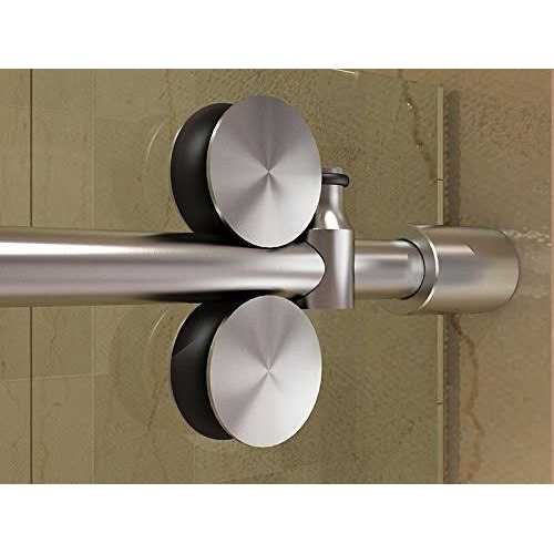 DIYHD NBSHOWERS Frameless Stainless Steel Brushed Sliding Glass Track barn Door Hardware - Image 4
