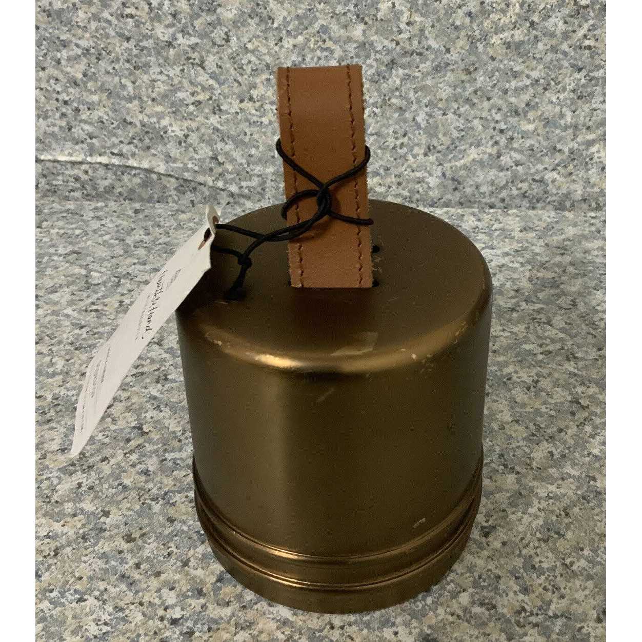 Hearth & Hand with Magnolia Accented Metal & Leather Doorstopper Brass Finish - Image 4