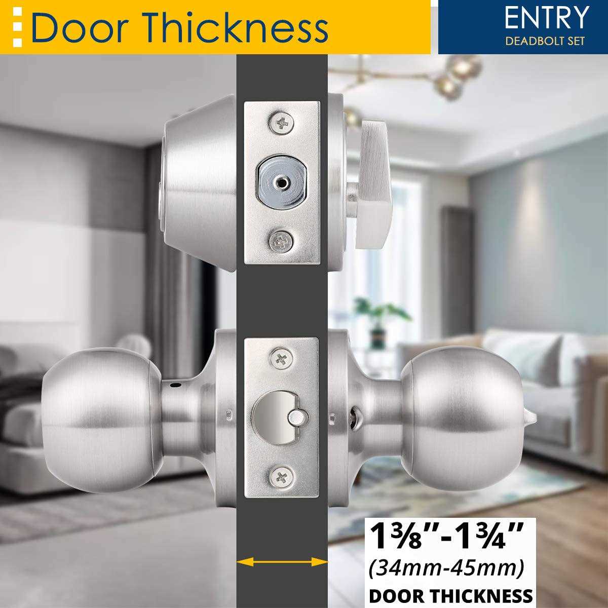 home improvement direct Keyed Alike Entry Door Knobs and Single Cylinder Deadbolt Lock Combo Set Security for Entrance and Front Door - Image 3