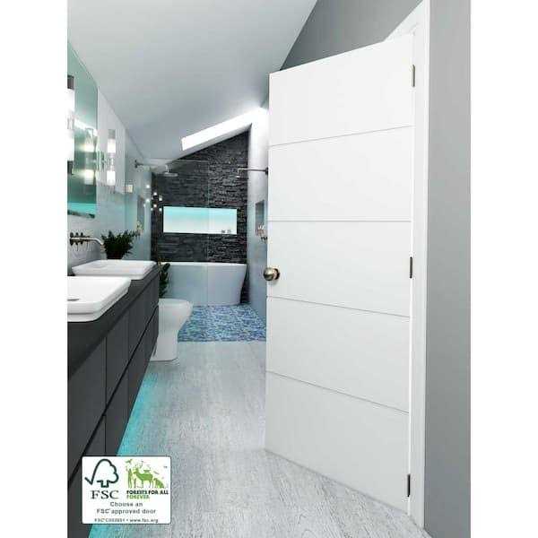 EightDoors Atlanta 80-in White Flush Primed Pine MDF Slab Door - Image 3