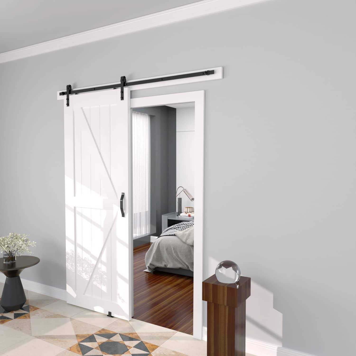 JZVXX 6ft Barn Door Hardware kit Barn Door Track Sliding Door Hardware kit - Image 5