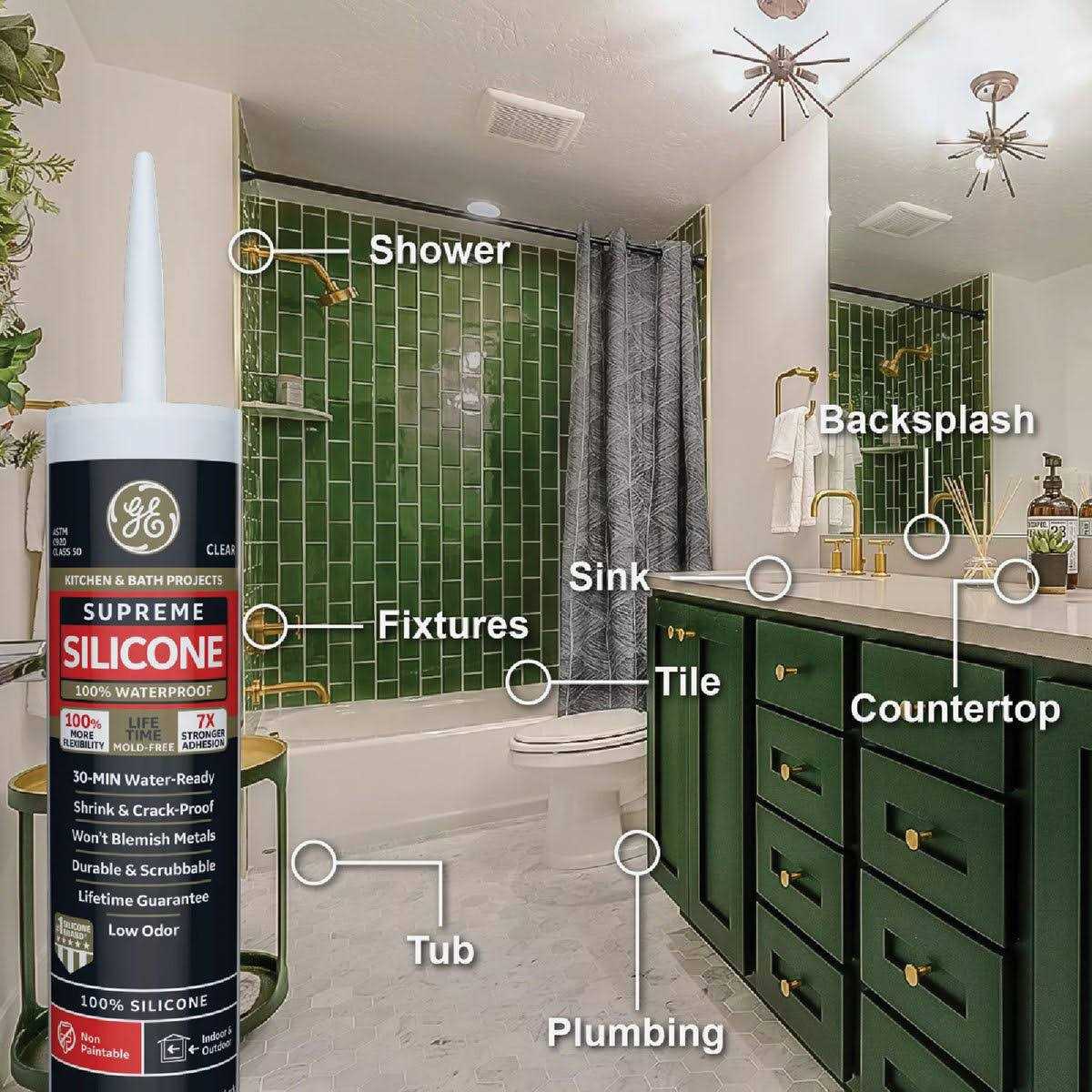 GE Supreme Silicone Kitchen & Bath Sealant - Image 4