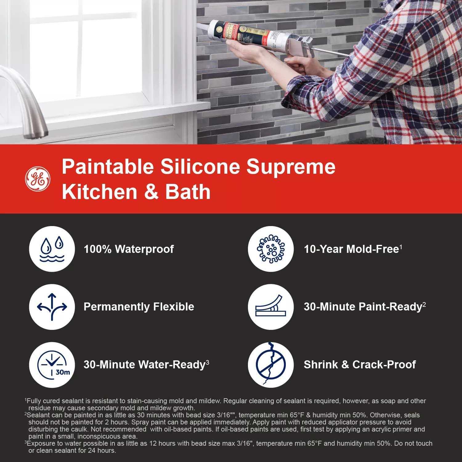 GE Paintable Silicone Supreme Window & Door Sealant - Image 5