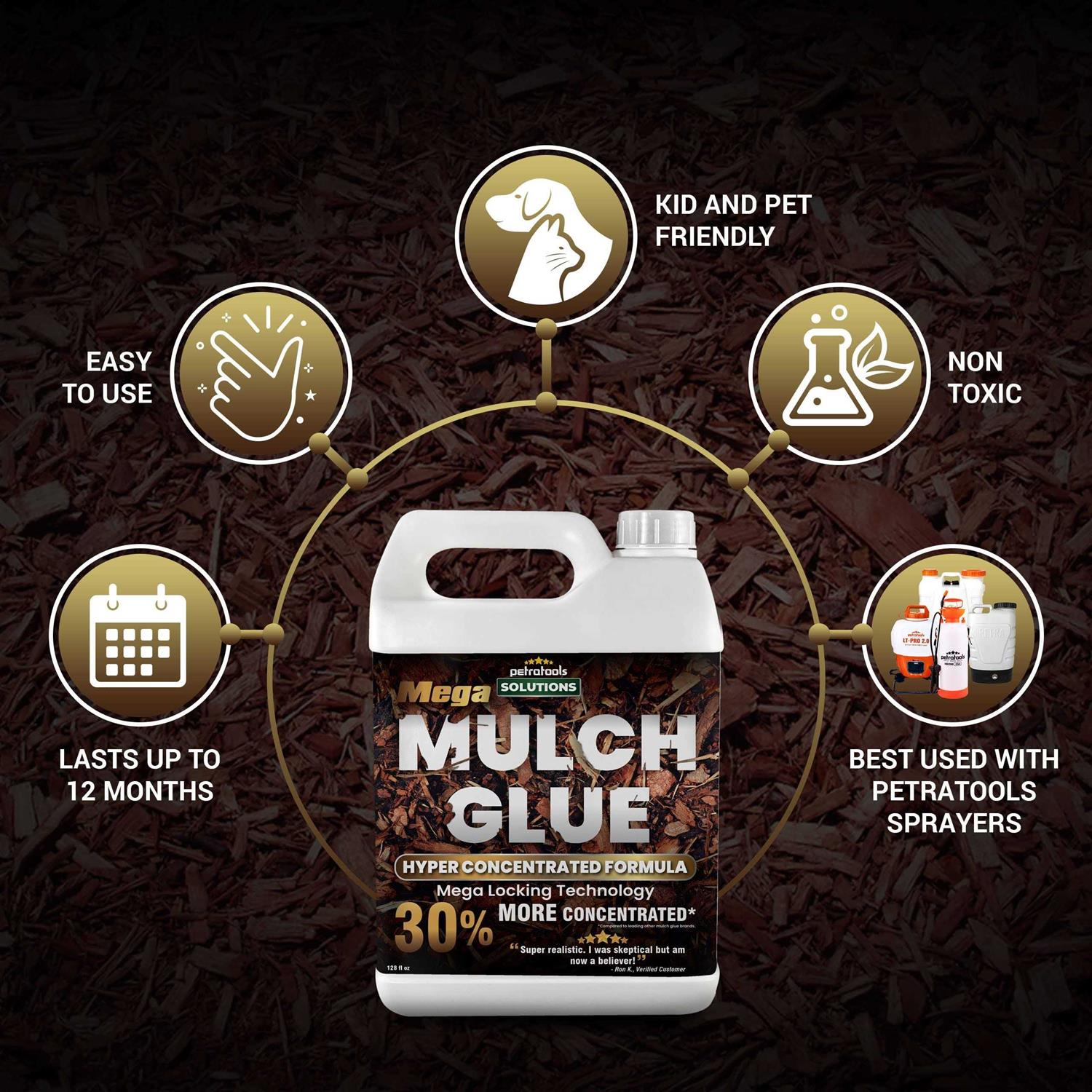 PetraTools Mega Mulch Glue Rock Glue, Gravel Glue, and Gravel Binder, Gravel Stabilizer and Mulch Glue Binder - Image 5