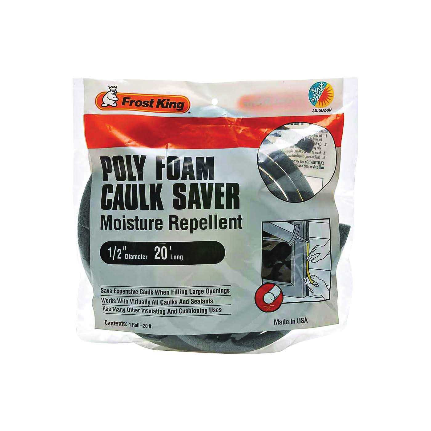 Frost King Poly Foam Caulk Saver C22H - Image 5