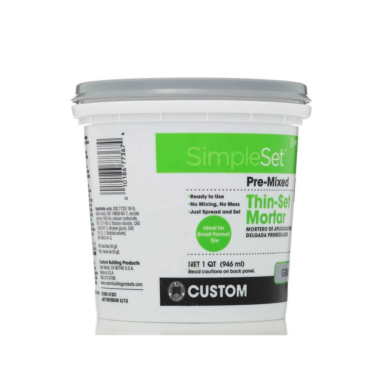 Custom Building Products SimpleSet Pre-Mixed Thin-Set Mortar 1 qt - Image 5