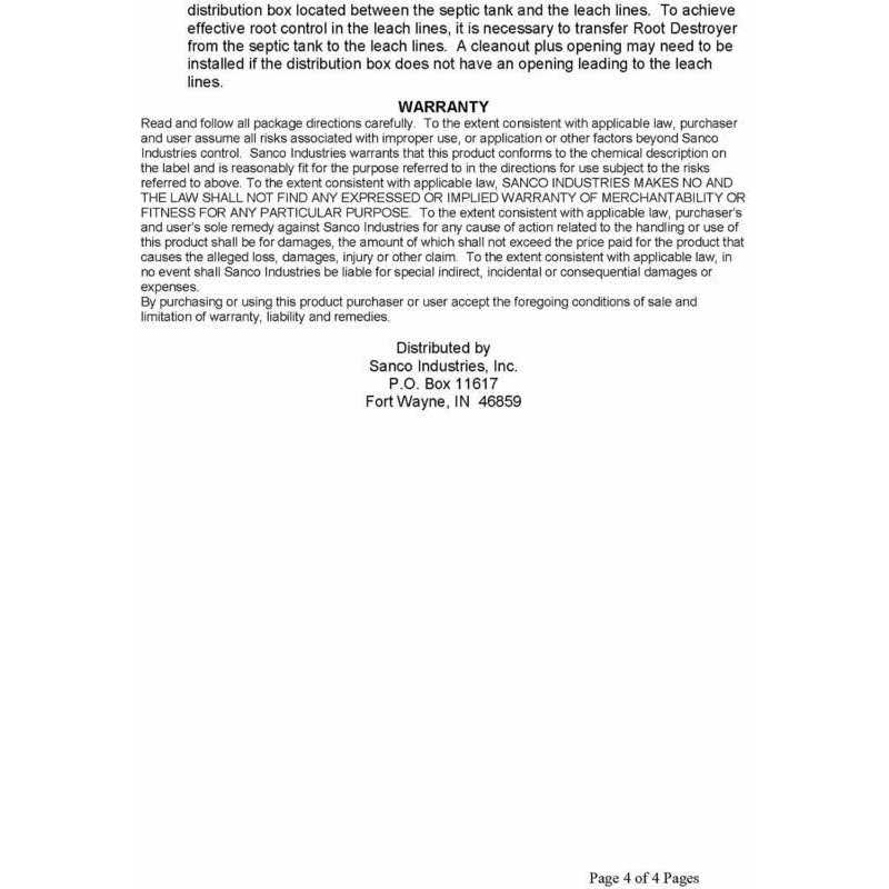 Sanco Industries Root Destroyer Septic Root Remover - Image 4