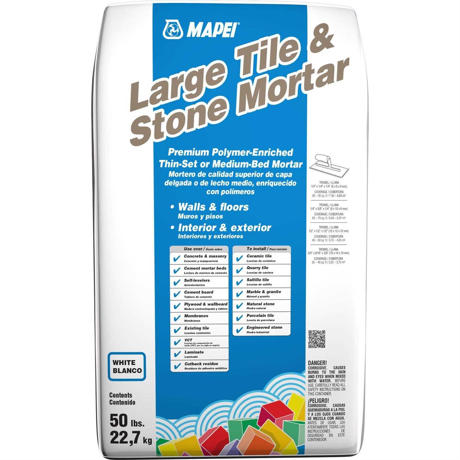 Mapei Large Tile and Stone White Thinset/Medium Bed Tile Mortar 50-lb