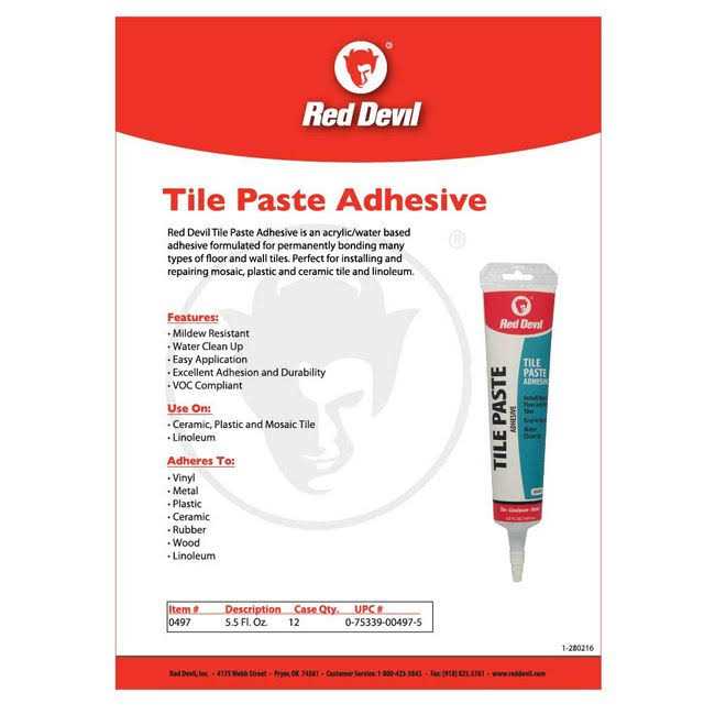 Red Devil 0497 5.5 Oz. Tile Paste Adhesive - Image 4