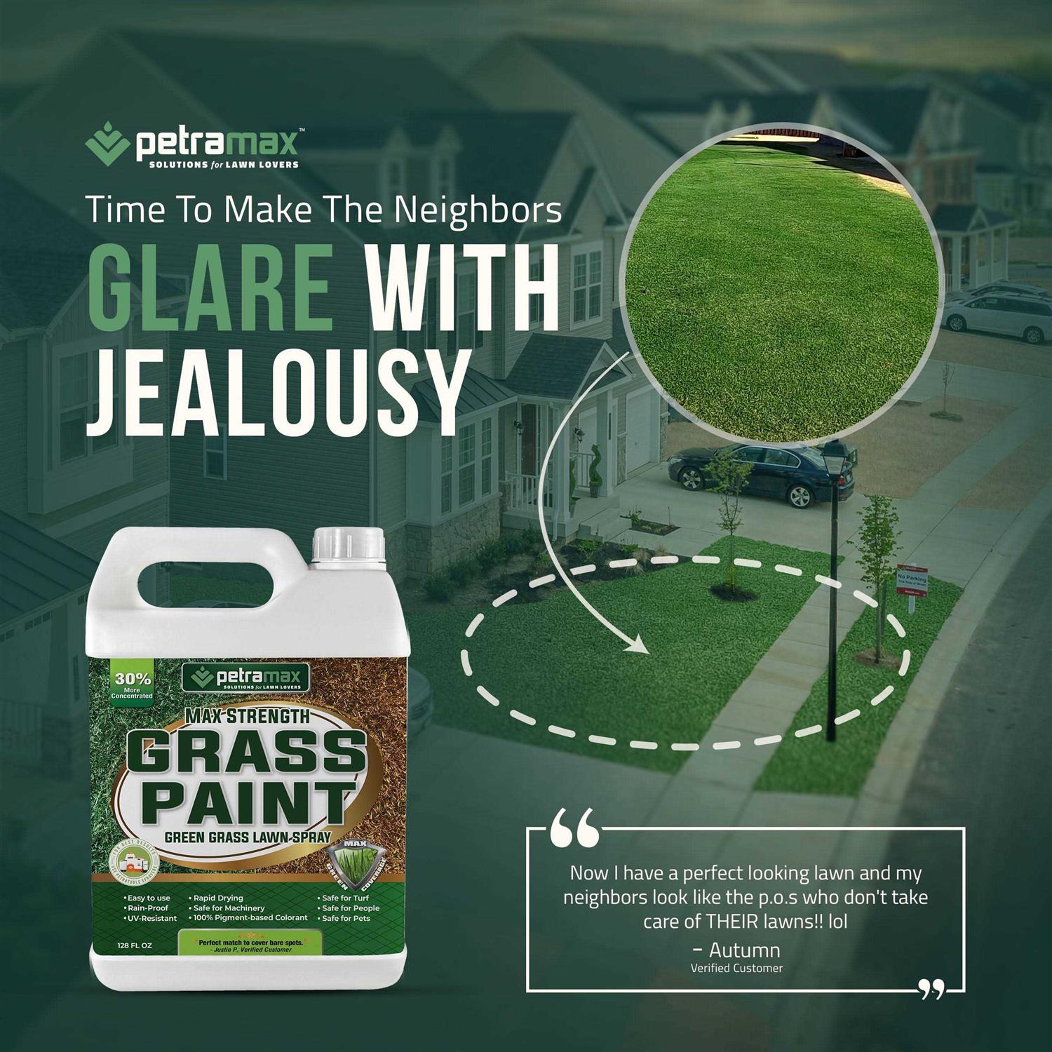 Petratools Grass Paint Max Strength Green Grass Lawn Spray & Dog Spot Repair - Image 4