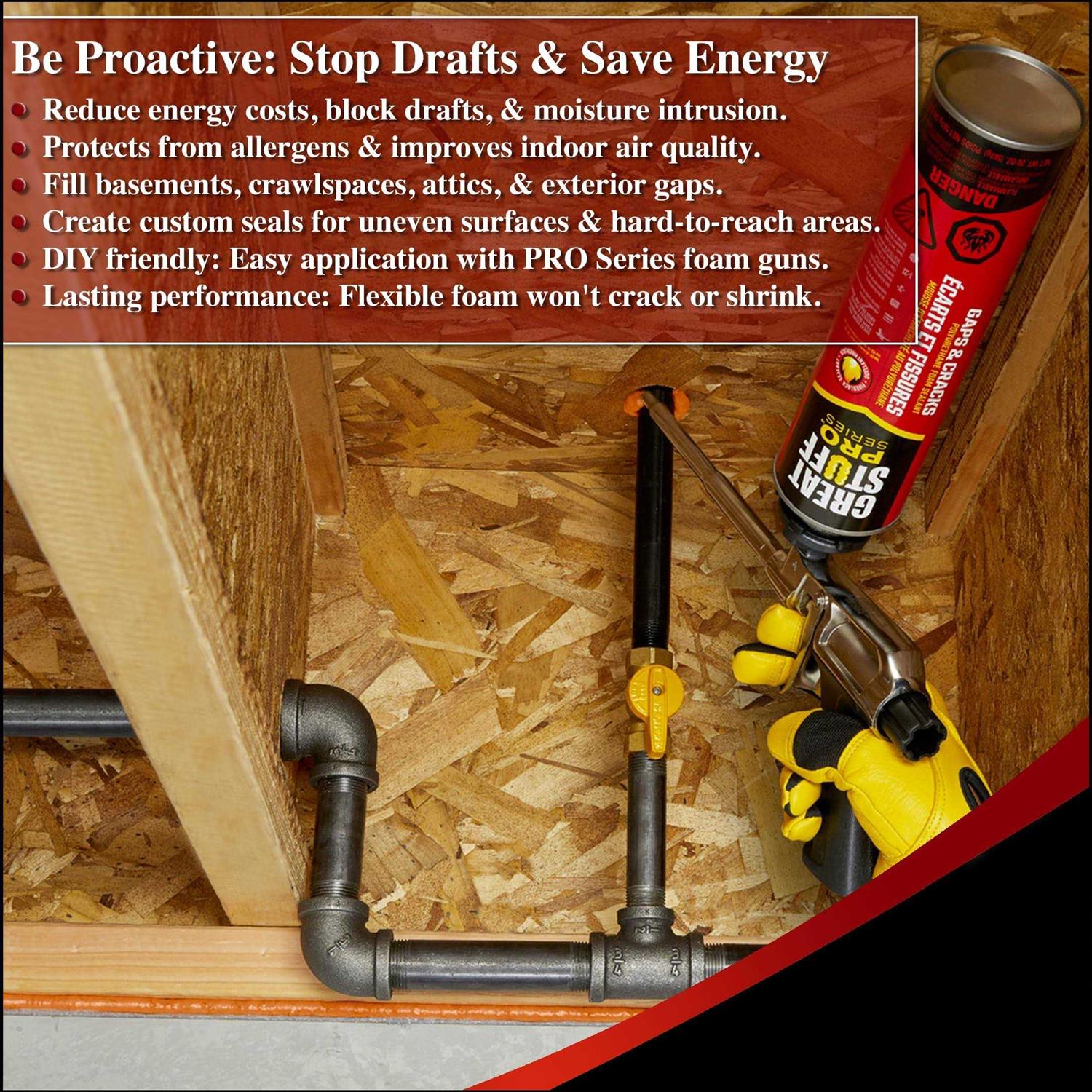 Great Stuff Pro Gaps and Cracks 24oz Spray Foam Insulation - Image 5