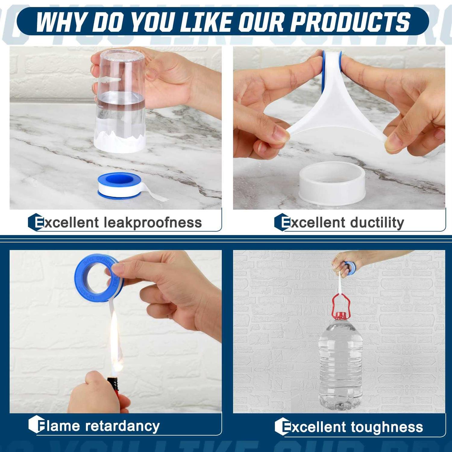 DUPPCOS Teflon Tape 1/2Inch 520Inches Plumbers Tape Plumbing Tape Sealant Tape - Image 5