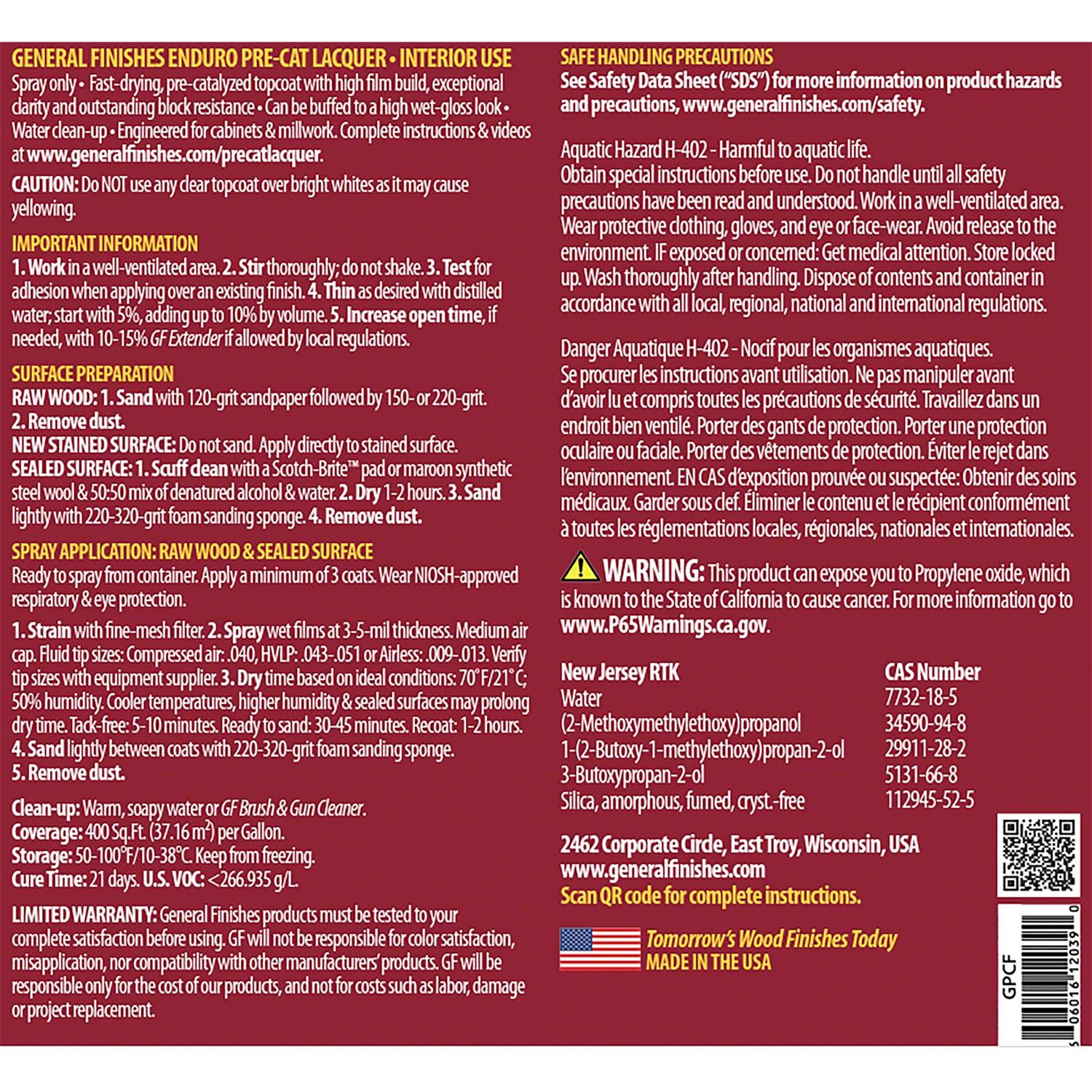 General Finishes Enduro Pre-Cat Water Based Lacquer - Image 5