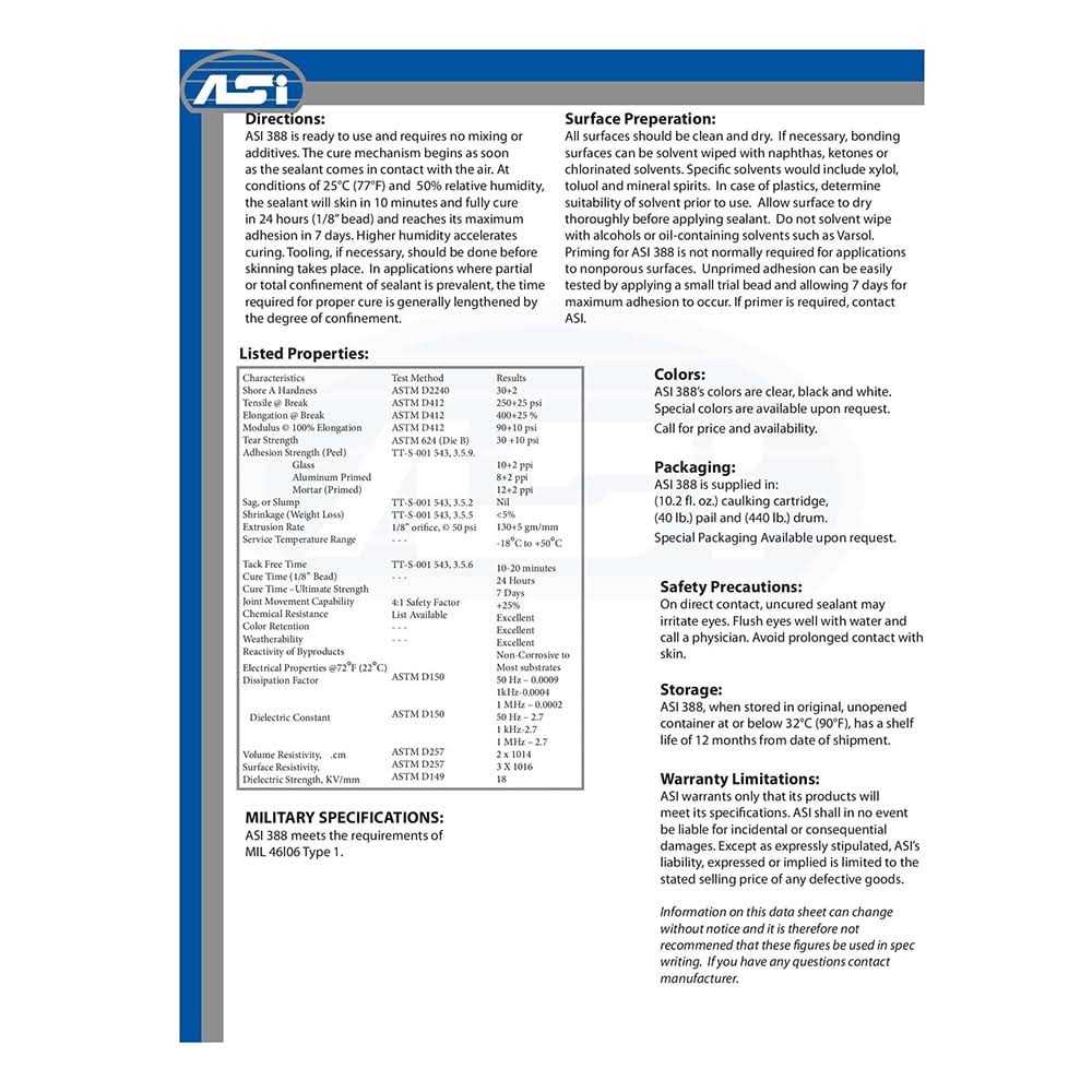 Asi 388 Clear Electronic Grade Silicone - Image 4