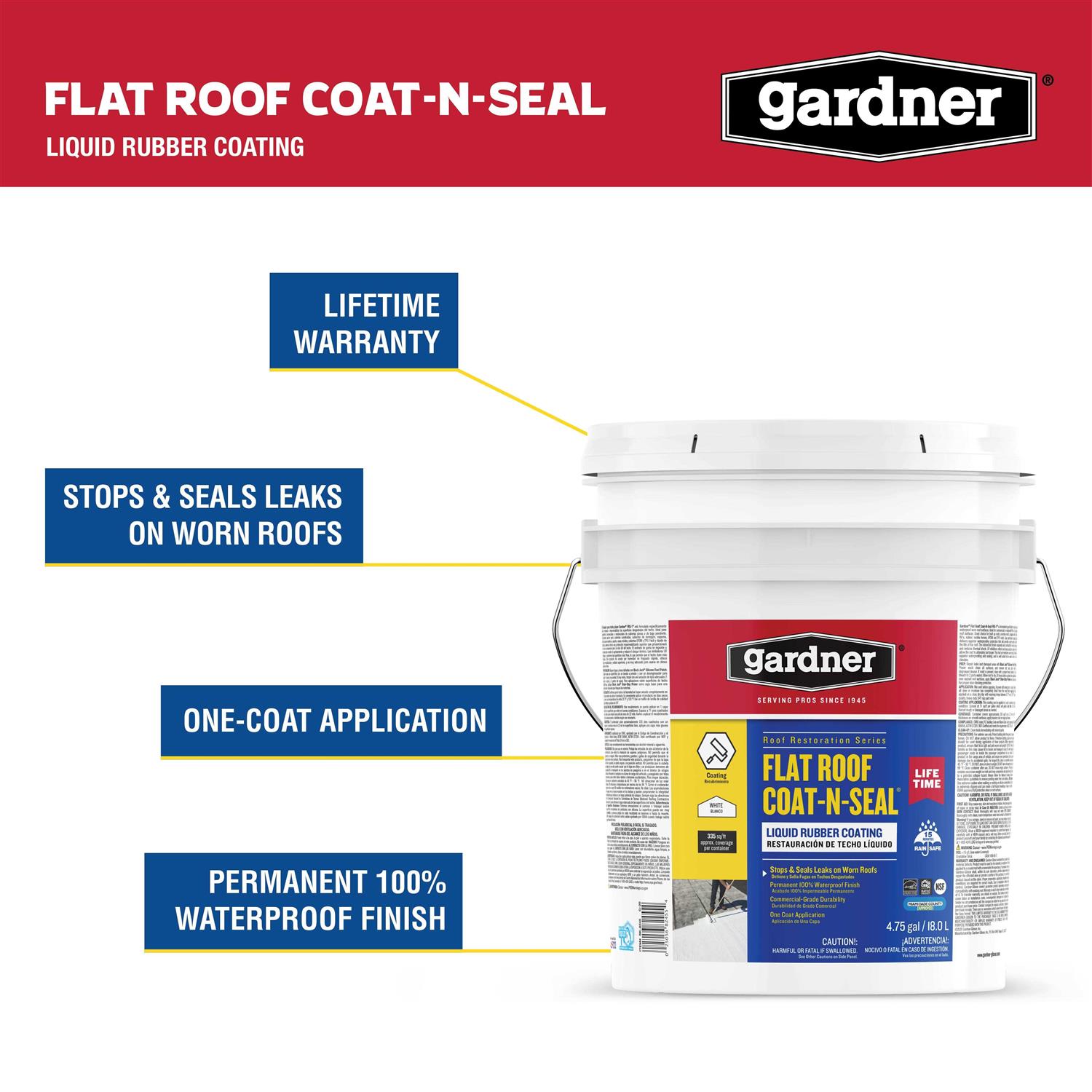 Gardner Flat Roof Coat-n-Seal Liquid Rubber Coating - Image 5
