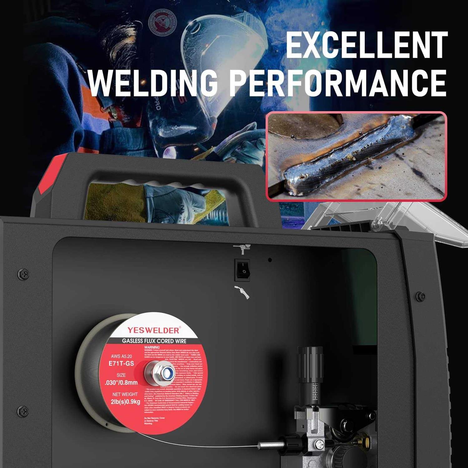 YESWELDER Gasless Flux Core Mig Wire Mild Steel E71TGS .035-diameter - Image 5