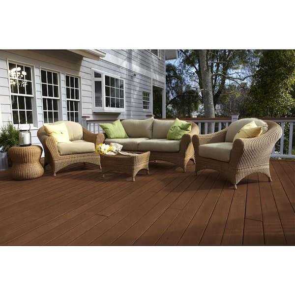 BEHR Premium 1 gal. #ST-129 Chocolate Semi-Transparent Waterproofing Exterior Wood Stain and Sealer - Image 5