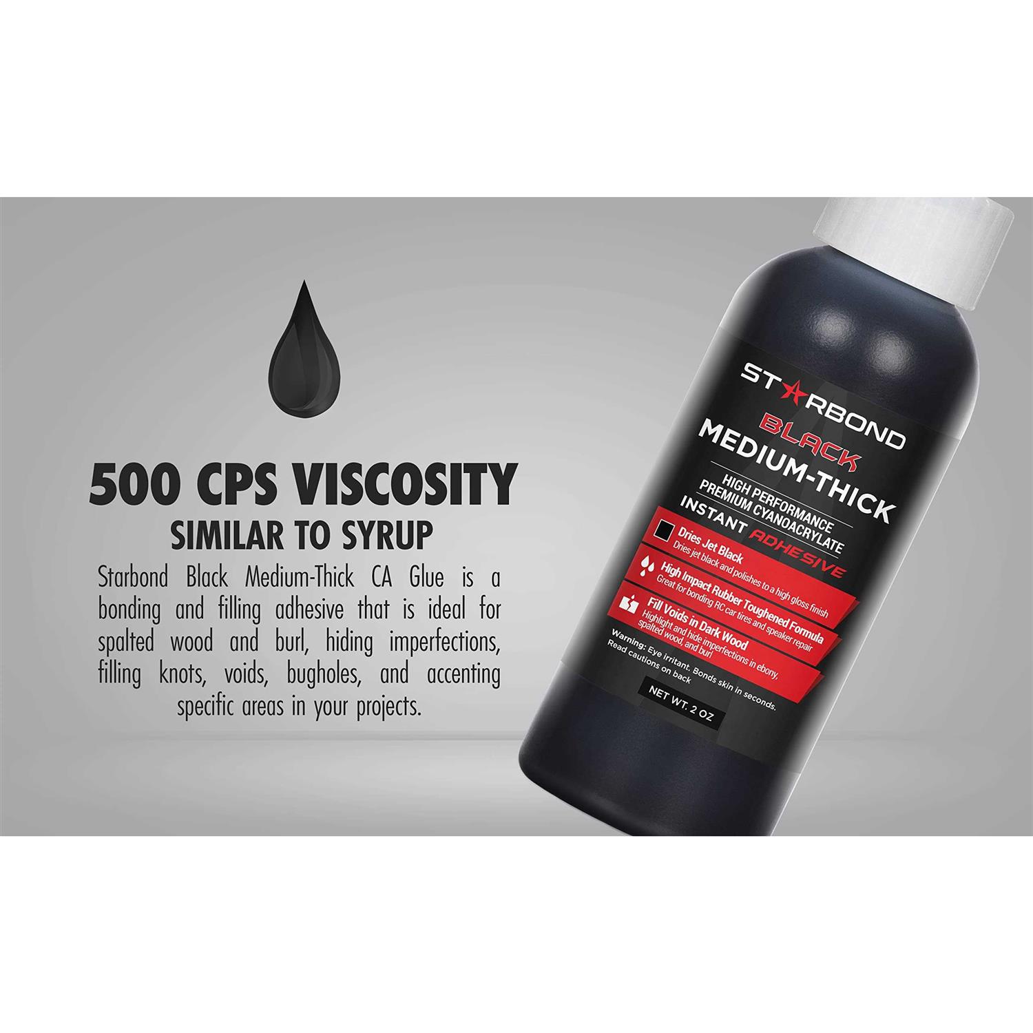 2 oz. Starbond Black Med-Thick CA + 8 oz. Pump Accelerator Bundle - Image 3