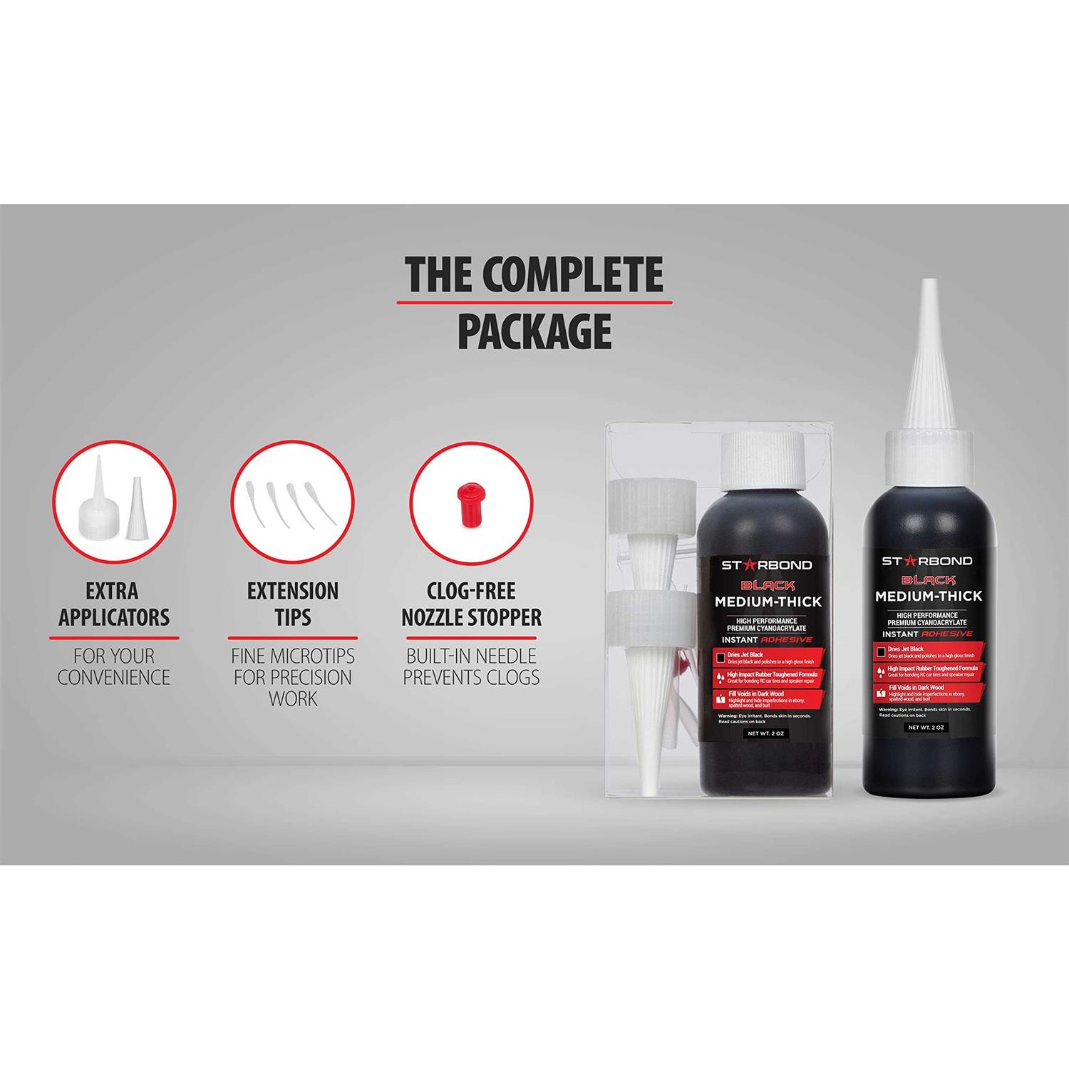 2 oz. Starbond Black Med-Thick CA + 8 oz. Pump Accelerator Bundle - Image 4