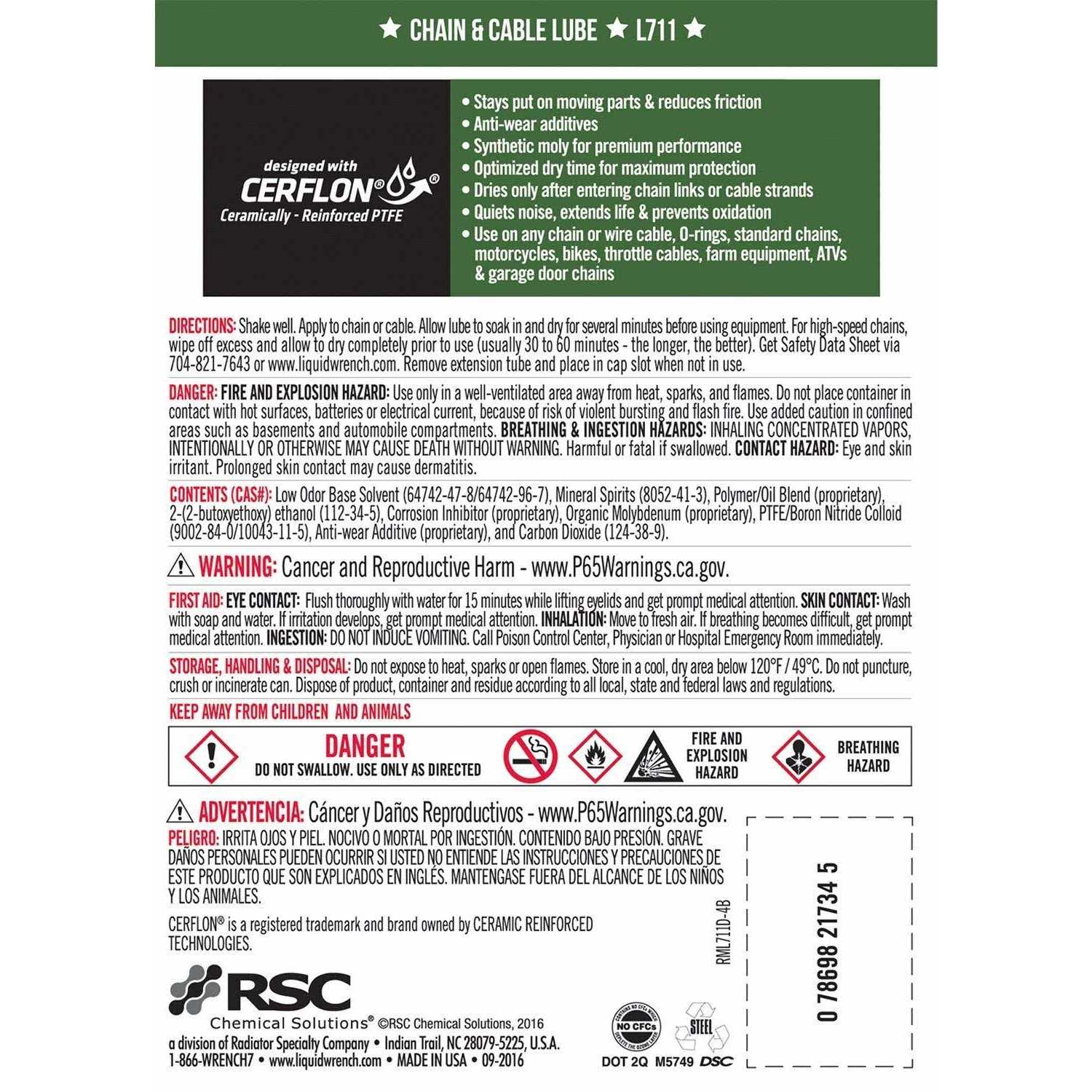 Liquid Wrench Chain Lube L711 - Image 2