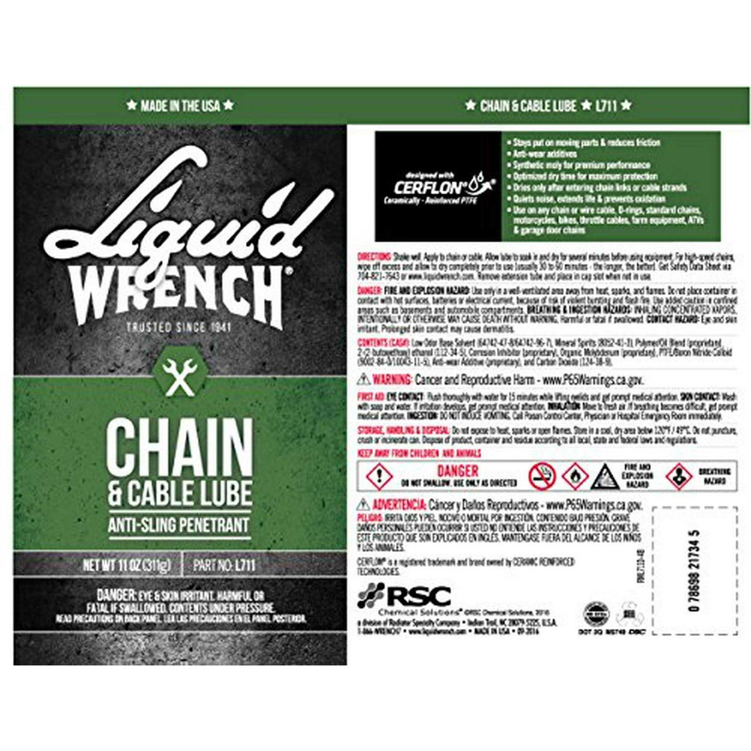 Liquid Wrench Chain Lube L711 - Image 3