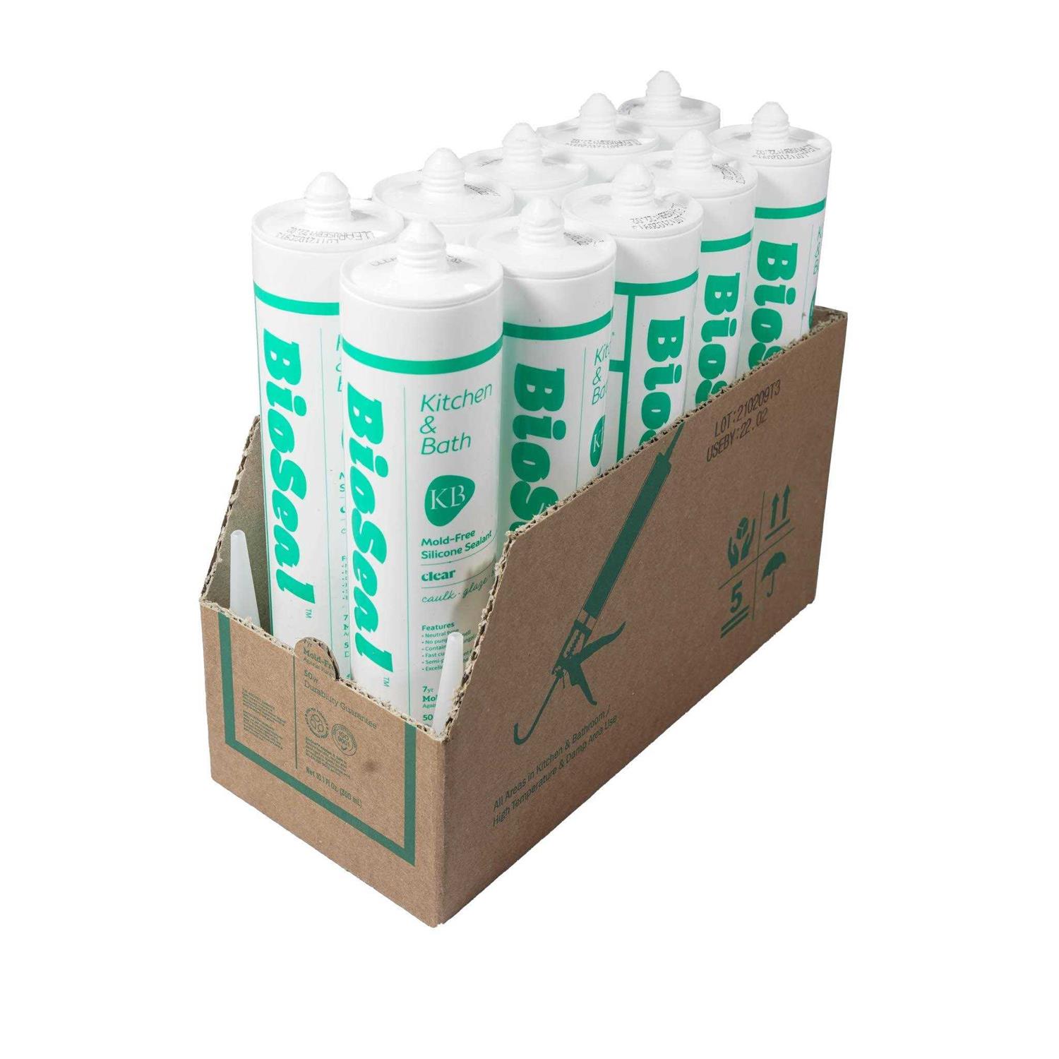 Clear BioSeal 100% Silicone Sealant Caulk Kitchen and Bath Grade - Image 5
