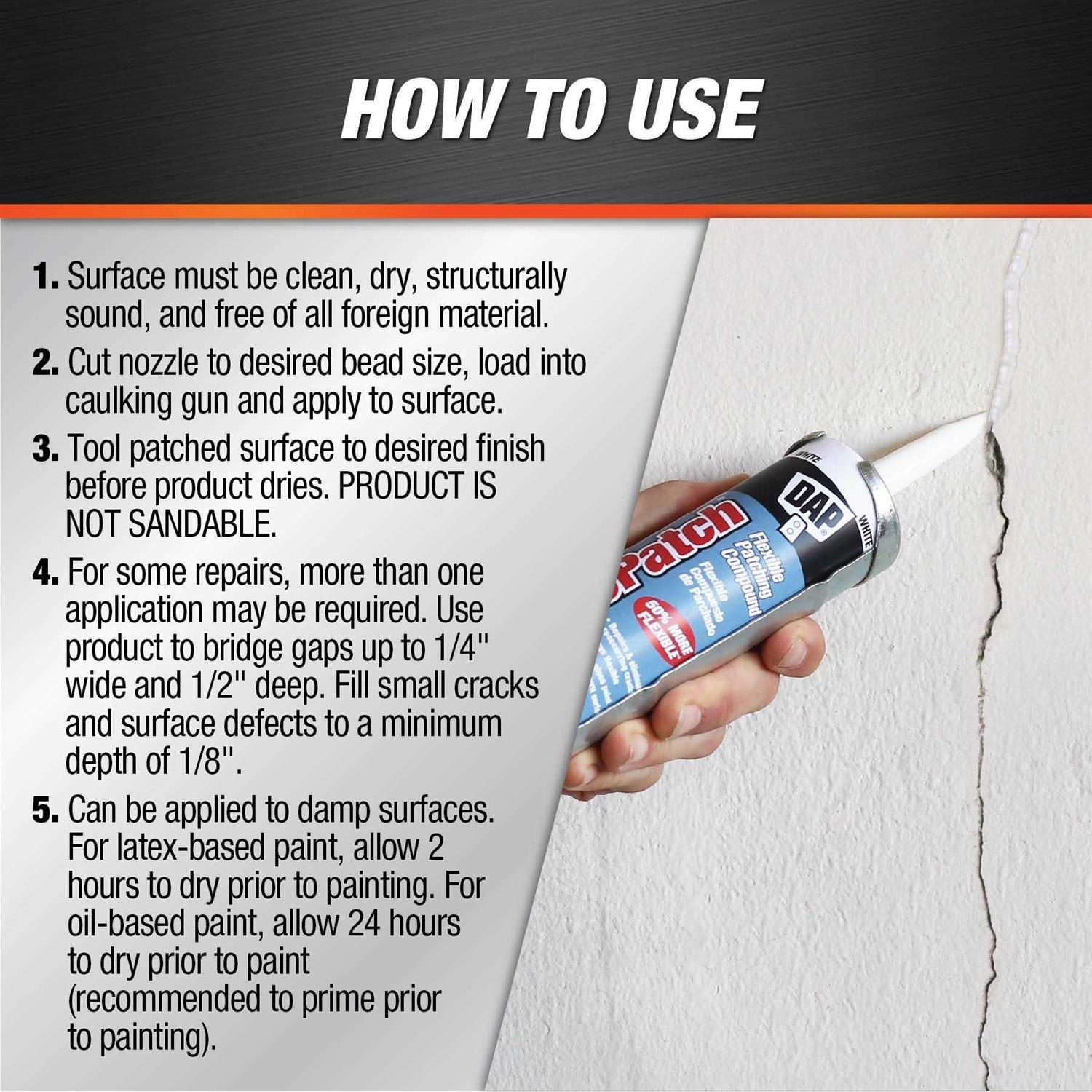 DAP ElastoPatch 10.1 oz. White Patching Compound 12276 - Image 5