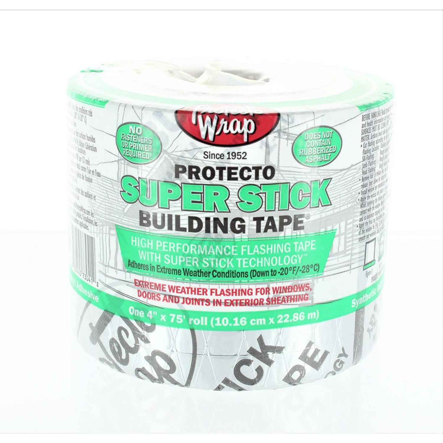Protecto Wrap 4 x 75 ft. Super Stick Building Tape 844004SW - Image 4