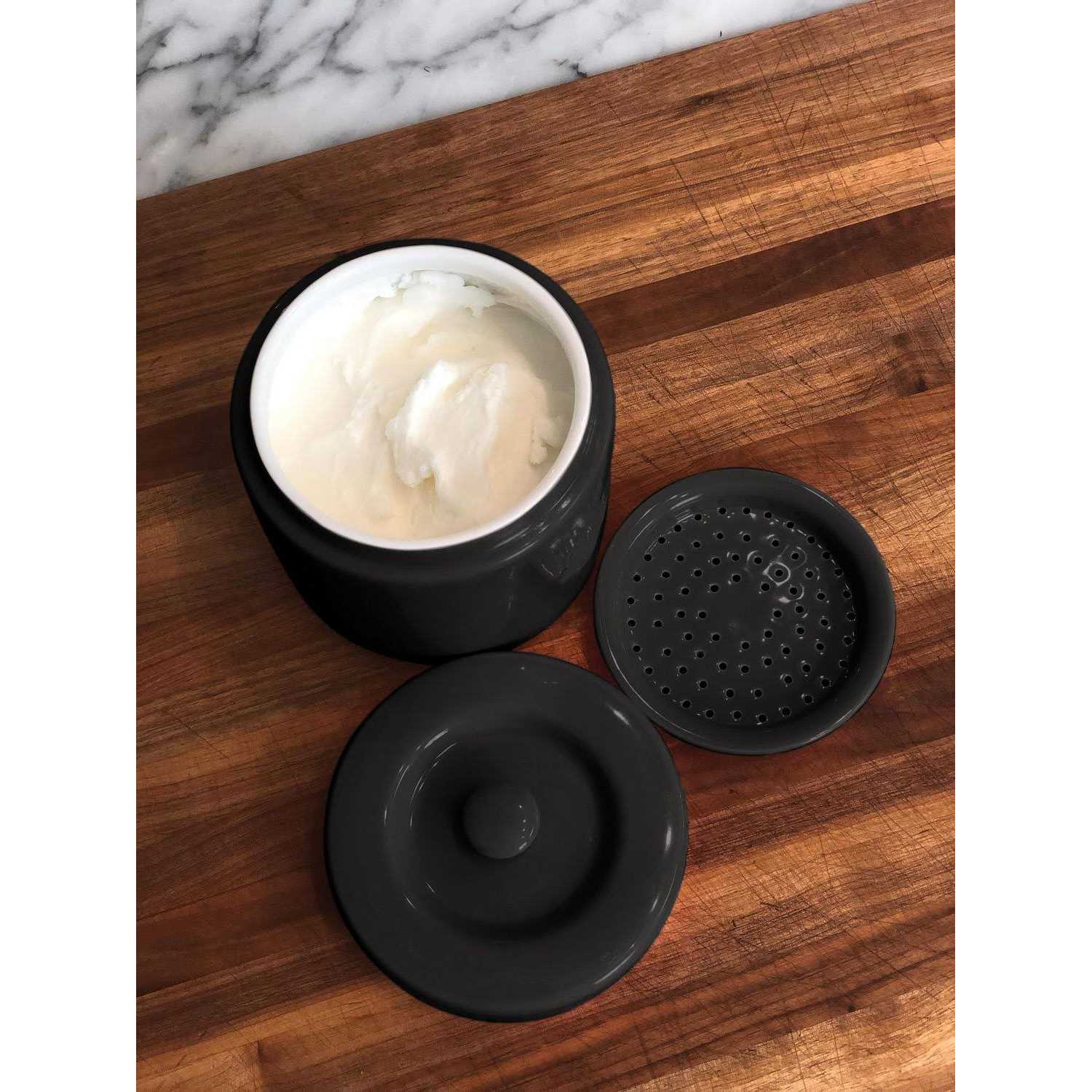 Fox Run Black Ceramic Grease Container 32 oz - Image 4