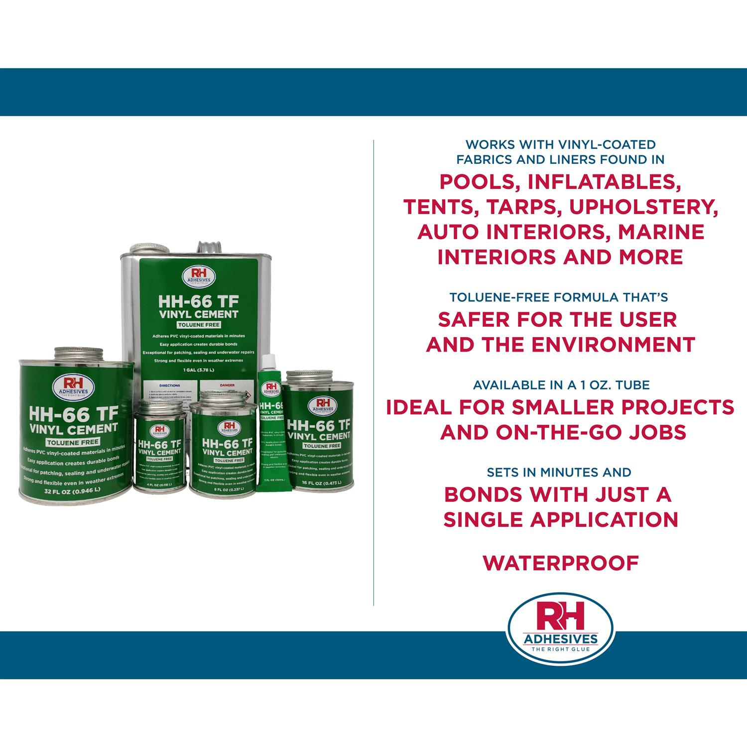 RH Adhesives HH-66 Toluene Free Vinyl Cement - Image 4