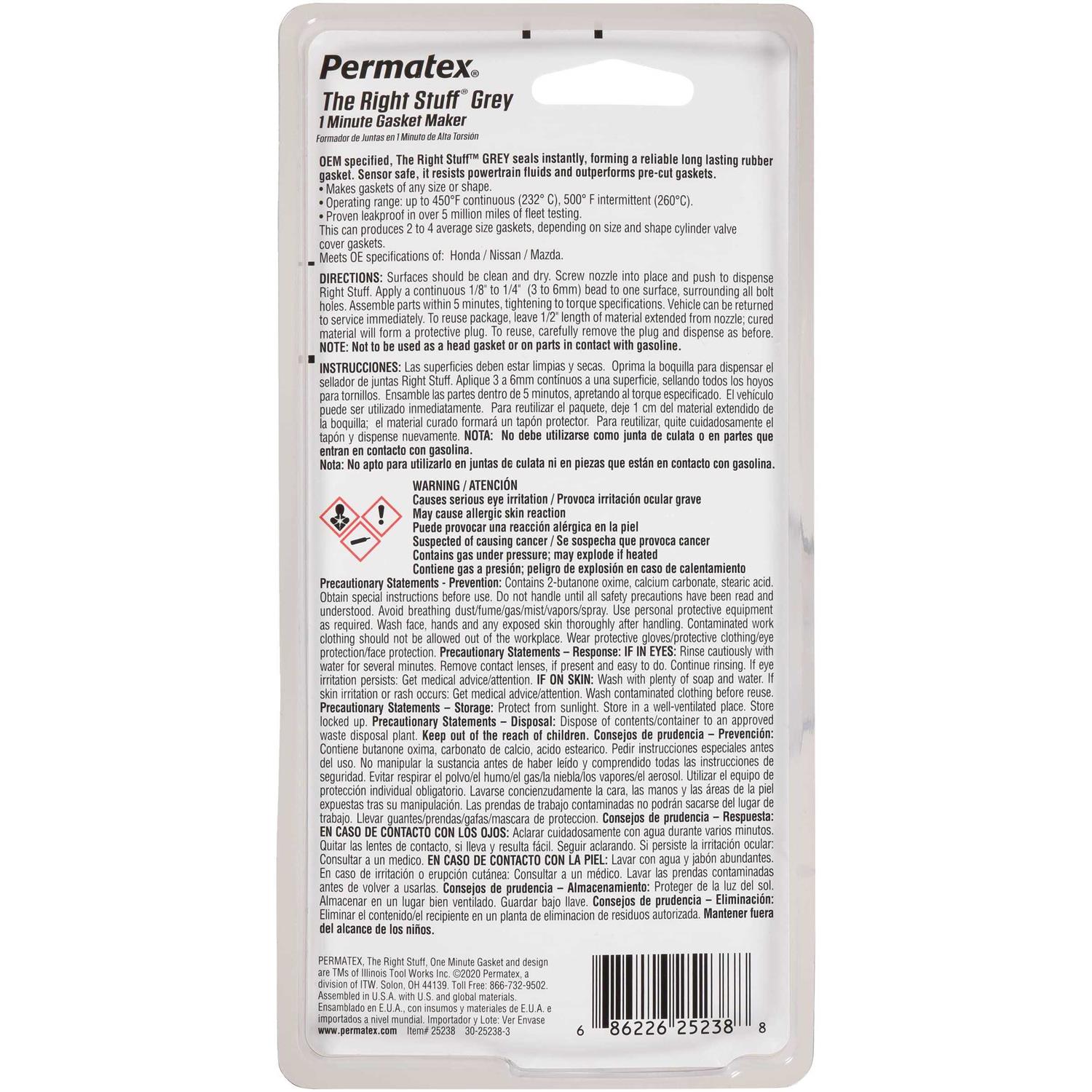 Permatex 25238 The Right Stuff Grey Gasket Maker - Image 4