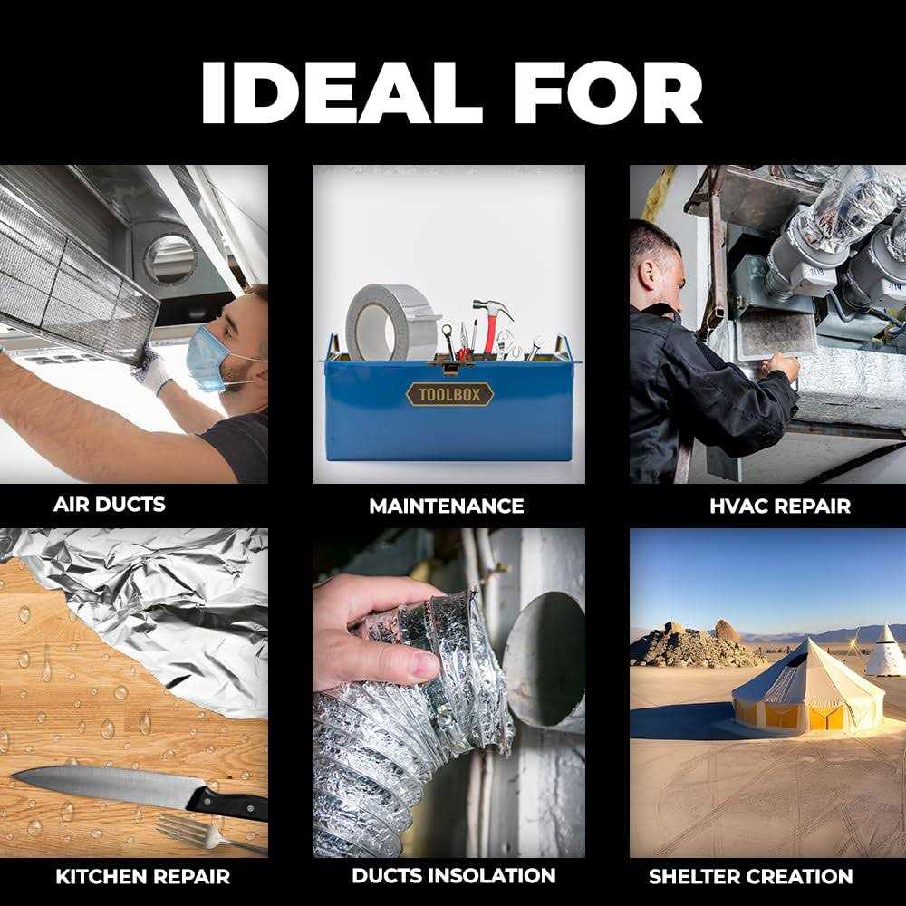 WOD Tape Aluminum Foil Tape 50 yd. for Hvac Insulation Duct Metal - Image 4