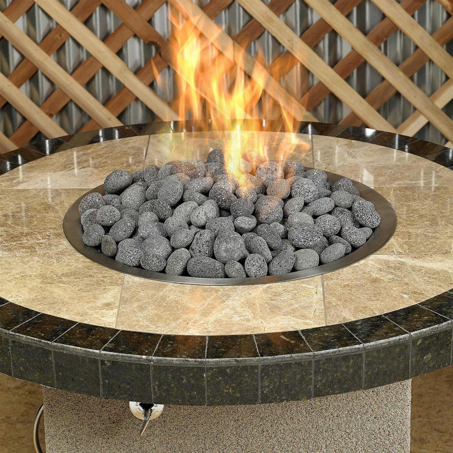 American Fire Glass American Gray Black Lava Stone - Image 3