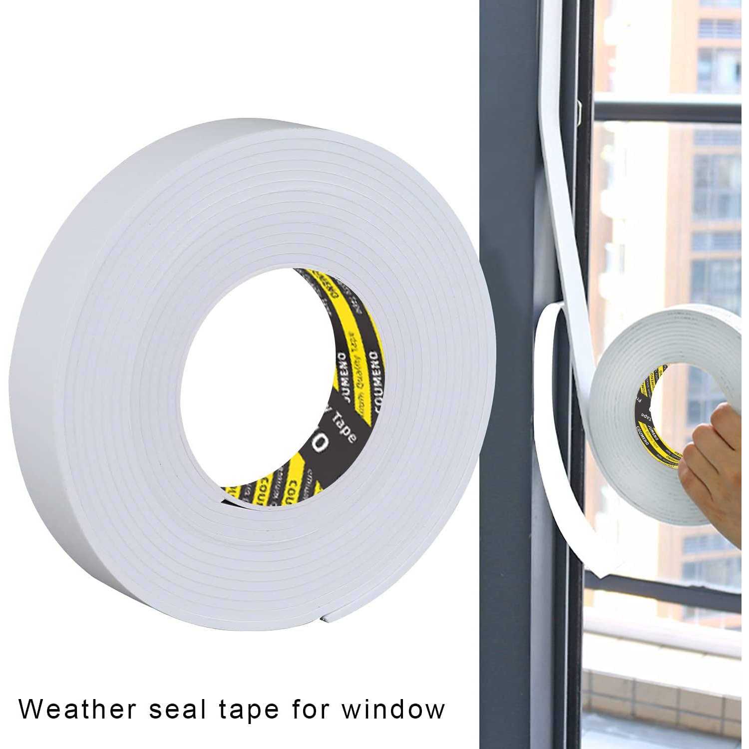 COUMENO Eva Single-Sided Adhesive White Foam Tape Single-Sided Sealing Strip Foam Pad Sponge Tape Window Weatherproof - Image 3