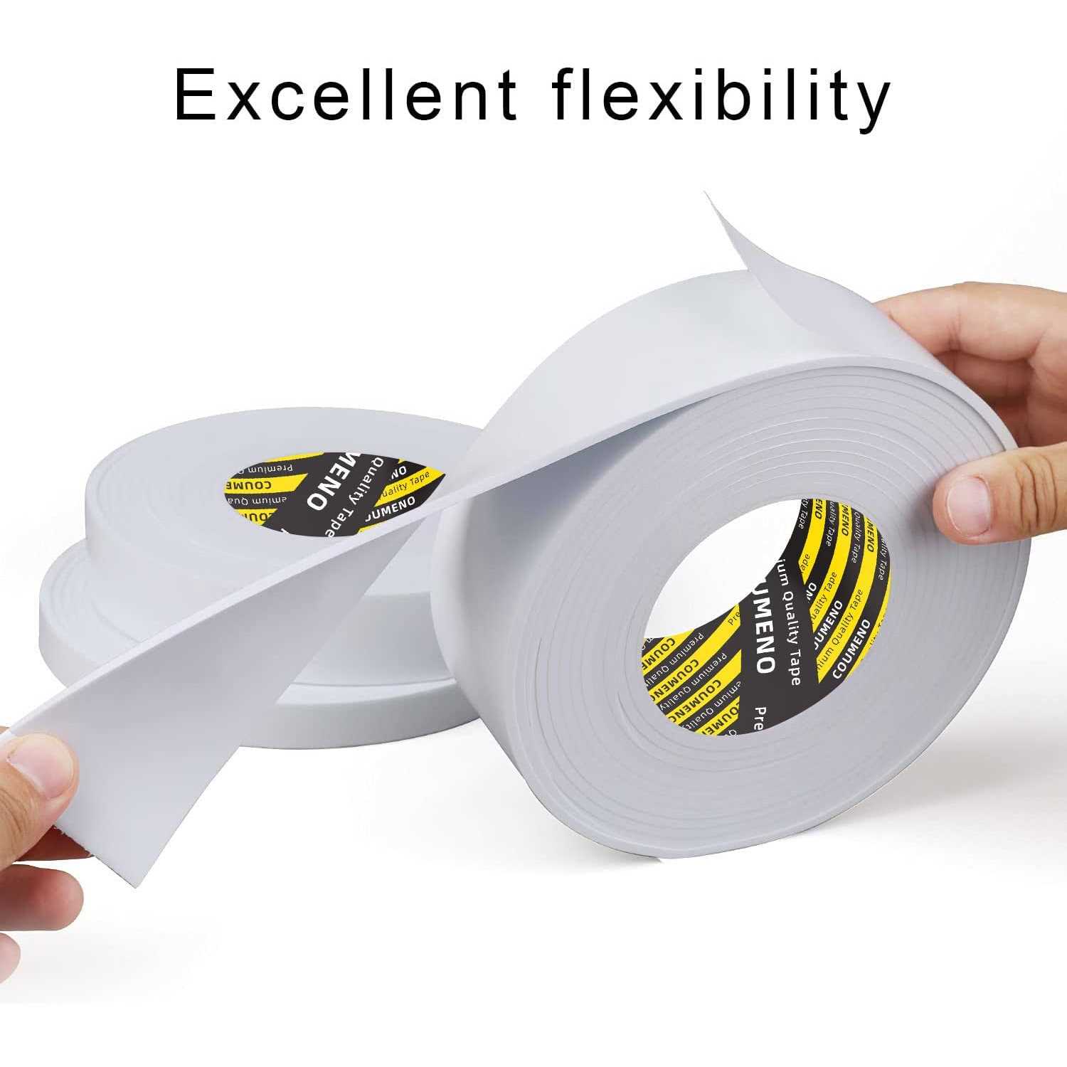COUMENO Eva Single-Sided Adhesive White Foam Tape Single-Sided Sealing Strip Foam Pad Sponge Tape Window Weatherproof - Image 4