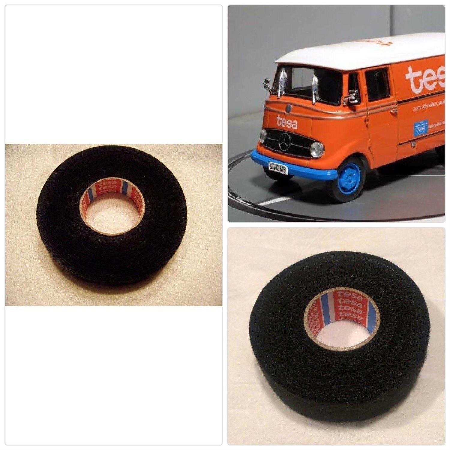 Tesa Black Fuzzy Fleece Interior Wire Loom Harness Tape for VW - Image 4