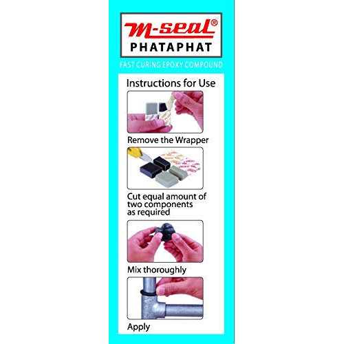 MSEAL Pidilite M-Seal Phataphat Fast Curing Epoxy Compound 4 x 25g - Image 2