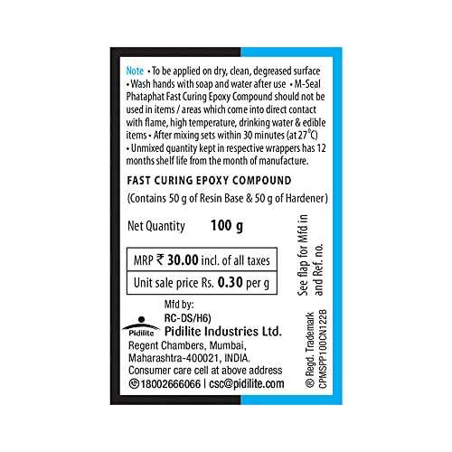 MSEAL Pidilite M-Seal Phataphat Fast Curing Epoxy Compound 4 x 25g - Image 3